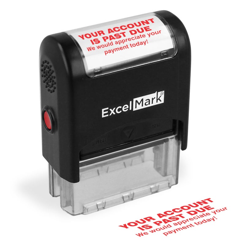 ExcelMark Your Account is Past Due - Self Inking Bill Collection Stamp in Red Ink - Image 1
